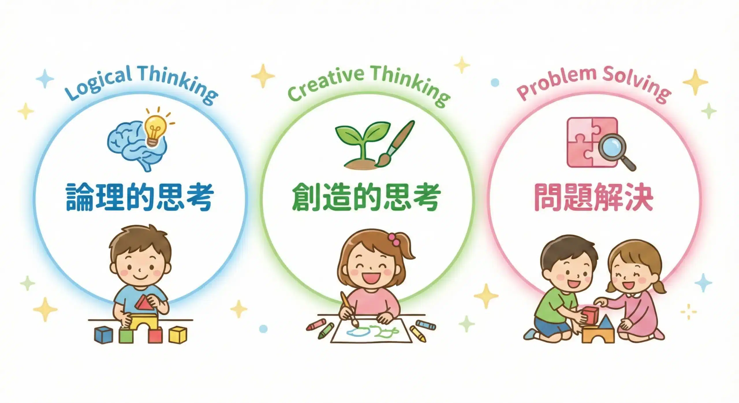 プログラミングで未来の力を育む - お子さまが身につける3つのスキル：論理的思考力・創造力・問題解決力